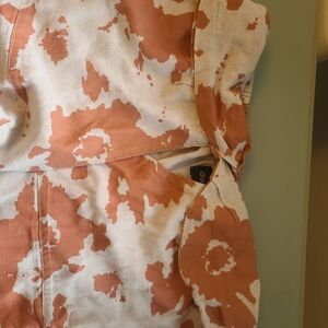 Rust and Cream Tie-Dye Print Top